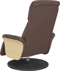 vidaXL Πολυθρόνα Ανακλινόμενη με Υποπόδιο Καφέ από Συνθετικό Δέρμα
