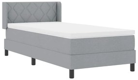 vidaXL Κρεβάτι box spring με στρώμα Ανοιχτό γκρι 100 x 200 cm
