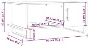 Τραπεζάκι Σαλονιού Sonoma Δρυς 90x50x40 εκ. Επεξεργασμένο Ξύλο - Καφέ