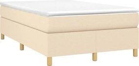 vidaXL Κρεβάτι Boxspring με Στρώμα Κρεμ 120x200 εκ. Υφασμάτινο