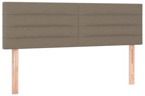 vidaXL Κρεβάτι Boxspring με Στρώμα &amp; LED Taupe 140x200 εκ. Υφασμάτινο