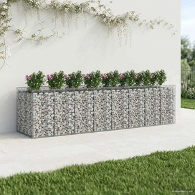 vidaXL Ανασηκωμένο κρεβάτι gabion 4 pcs Ασημί