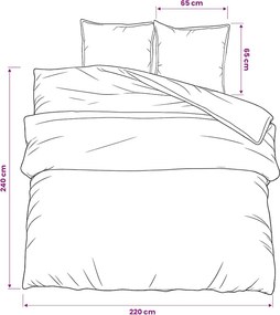vidaXL 2 τεμ. 220 x 240 cm + 65 x 65 cm 100% Cotton Black Stripes