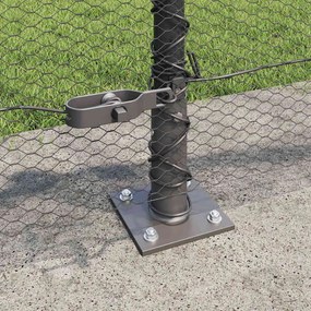 vidaXL Εξωτερική Εξαγωνική Περίφραξη με Σκυρόδετη Βάση 25 x 0,4 m Γκρι