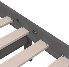 vidaXL Πλαίσιο Κρεβατιού Γκρι 120 x 200 εκ. από Μασίφ Ξύλο