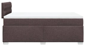 Κρεβάτι Boxspring με Στρώμα Σκούρο Καφέ 120x200 εκ. Υφασμάτινο - Καφέ