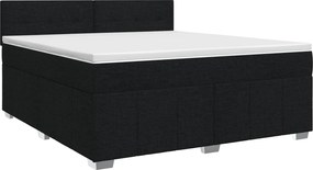 vidaXL Κρεβάτι box spring με στρώμα Μαύρο 180 x 200 cm Ύφασμα