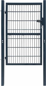 vidaXL Πόρτα Περίφραξης 2D (Μονή) Ανθρακί Γκρι 100x140 εκ.