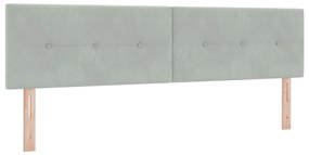 vidaXL LED Κεφαλάρι Button Tufted Ανοιχτό Γκρι 180 εκ Βελούδο