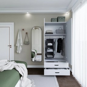 Διφυλλη Ντουλαπα Λευκο Ματ YAMON 1600 45x120x180