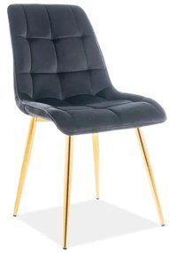 Επενδυμένη καρέκλα ύφασμιμι Chic 50x43x88 χρυσός/μαύρο βελούδο DIOMMI CHICVZLC