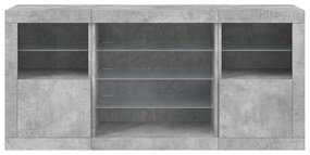 vidaXL Ντουλάπι με LED Γκρι Σκυροδέματος 142,5x37x67 εκ.