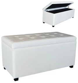 WOODWELL Ε7048,1DENISE Σκαμπό με Αποθηκευτικό Χώρο - Ταμπουρέ, PU Εκρού 88x43x45cm Ε7048,1
