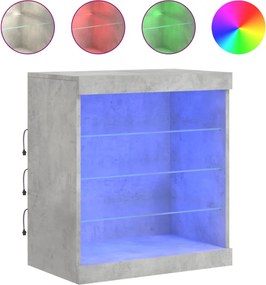 vidaXL Ντουλάπι με LED Γκρι Σκυροδέματος 60,5x37x67 εκ.