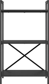 vidaXL Ράφι Βιβλίων Μαύρη Οξυά 56 x 34 x 96 εκ Επεξεργασμένο ξύλο