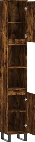 vidaXL Ντουλάπι Μπάνιου Καπνιστή Δρυς 30x30x190 εκ. Επεξεργασμένο Ξύλο