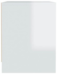 Κομοδίνο Γυαλιστερό Λευκό 45 x 34 x 44,5 εκ. από Μοριοσανίδα - Λευκό