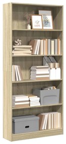 vidaXL Βιβλιοθήκη Sonoma Δρυς 80 x 24 x 176 εκ. από Τεχνητό Ξύλο