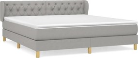 vidaXL Κρεβάτι Boxspring με Στρώμα Αν. Πράσινο 160x200εκ Υφασμάτινο