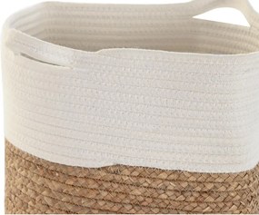 Διακοσμητικό Καλάθι DKD Home Decor Λευκό Φυσική ίνα