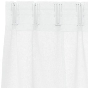 vidaXL Κουρτίνες με κουρτίνες 2 pcs Λευκό 140x175cm Πολυεστέρας