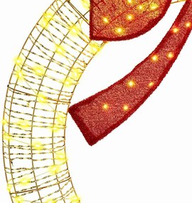 vidaXL Στεφάνι με 150 LED Θερμό λευκό 121 x 121 x 10 εκ PET