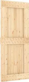 vidaXL Συρόμενη Πόρτα Φυσικό και Λευκό 85 x 210 cm