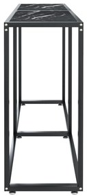 vidaXL Τραπέζι Κονσόλα Μαύρο Όψη Μαρμάρου 140x35x75,5 εκ. Ψημένο Γυαλί