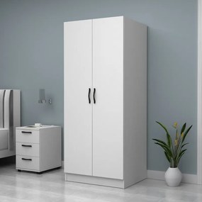 Ντουλάπα ρούχων Vivian Megapap δίφυλλη χρώμα λευκό 80x51,8x181εκ.