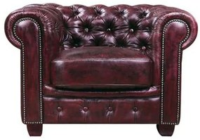 Πολυθρόνα Chesterfield 689 Ε9574,14 Δέρμα Antique Red Wood, Leather
