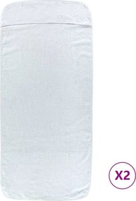 vidaXL Πετσέτες Θαλάσσης 2 τεμ. Λευκές 60 x 135 εκ. Ύφασμα 400 GSM
