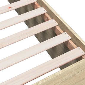 vidaXL Πλαίσιο Κρεβατιού Sonoma Δρυς 135x190 εκ. Επεξεργασμένο Ξύλο