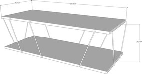 Coffee Table Labranda - Gold, Travertine Travertine 
Gold