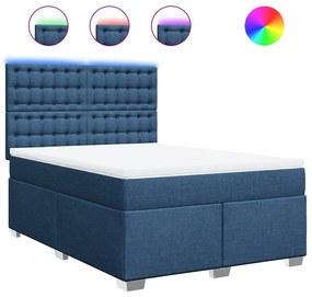 ΚΡΕΒΑΤΙ BOXSPRING ΜΕ ΣΤΡΩΜΑ ΜΠΛΕ 160X200 ΕΚ. ΥΦΑΣΜΑΤΙΝΟ 3292859