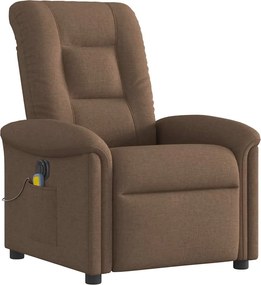 vidaXL Πολυθρόνα Μασάζ Ηλεκτρική Ανακλινόμενη Καφέ Υφασμάτινη