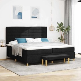 vidaXL Κρεβάτι με ελατήρια με στρώμα Μαύρο 200 x 200 cm ύφασμα