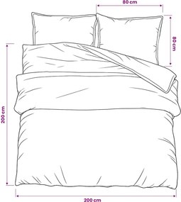 vidaXL 2 τεμ. 200 x 200 cm + 80 x 80 cm 100% Cotton Black Stripes