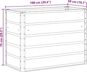 vidaXL Γλάστρα Ανθρακί 100 x 50 x 75 cm Επικαλυμμένος Χάλυβας