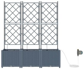vidaXL Ζαρντινιέρες κήπου Ανοιχτό γκρι 120 x 40 x 142 cm Ατσάλι