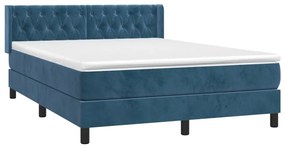 ΚΡΕΒΑΤΙ BOXSPRING ΜΕ ΣΤΡΩΜΑ ΣΚΟΥΡΟ ΜΠΛΕ 140X190 ΕΚ. ΒΕΛΟΥΔΙΝΟ 3131139