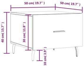 Τραπεζάκια Σαλονιού 2 τεμ Sonoma Δρυς 50x50x40 εκ Επεξ. Ξύλο - Καφέ