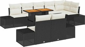 vidaXL Σετ Καναπέ Κήπου με αποθήκευση 9 pcs Μαύρο Πολυ ράταν