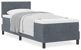 vidaXL Κρεβάτι με Στρώμα Σκηνής Σκούρο Γκρι 80x200 εκ Βελούδο