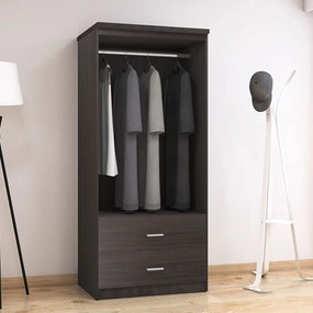 Ντουλάπα ρούχων δίφυλλη OLYMPUS pakoworld χρώμα wenge 81x57x183εκ