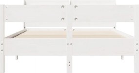 vidaXL Σκελετός Κρεβ. Χωρίς Στρώμα Λευκό 135x190 εκ Μασίφ Πεύκο