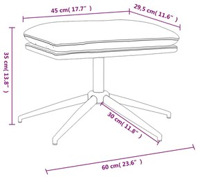 vidaXL Υποπόδιο Μπλε 60x60x35 εκ. Υφασμάτινο