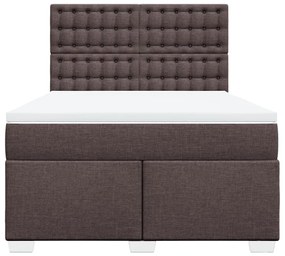 Κρεβάτι Boxspring με Στρώμα Σκούρο Καφέ 160x200 εκ Υφασμάτινο - Καφέ