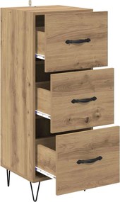vidaXL Πλαϊνό γραφείο με συρτάρι artisan δρυς 34 x 34.5 x 90 εκ