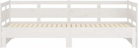 vidaXL Καναπές Κρεβάτι Συρόμενος Λευκός 2x(90x200) εκ. από Μασίφ Πεύκο