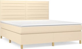 vidaXL Κρεβάτι Boxspring με Στρώμα Κρεμ 160x200 εκ. Υφασμάτινο